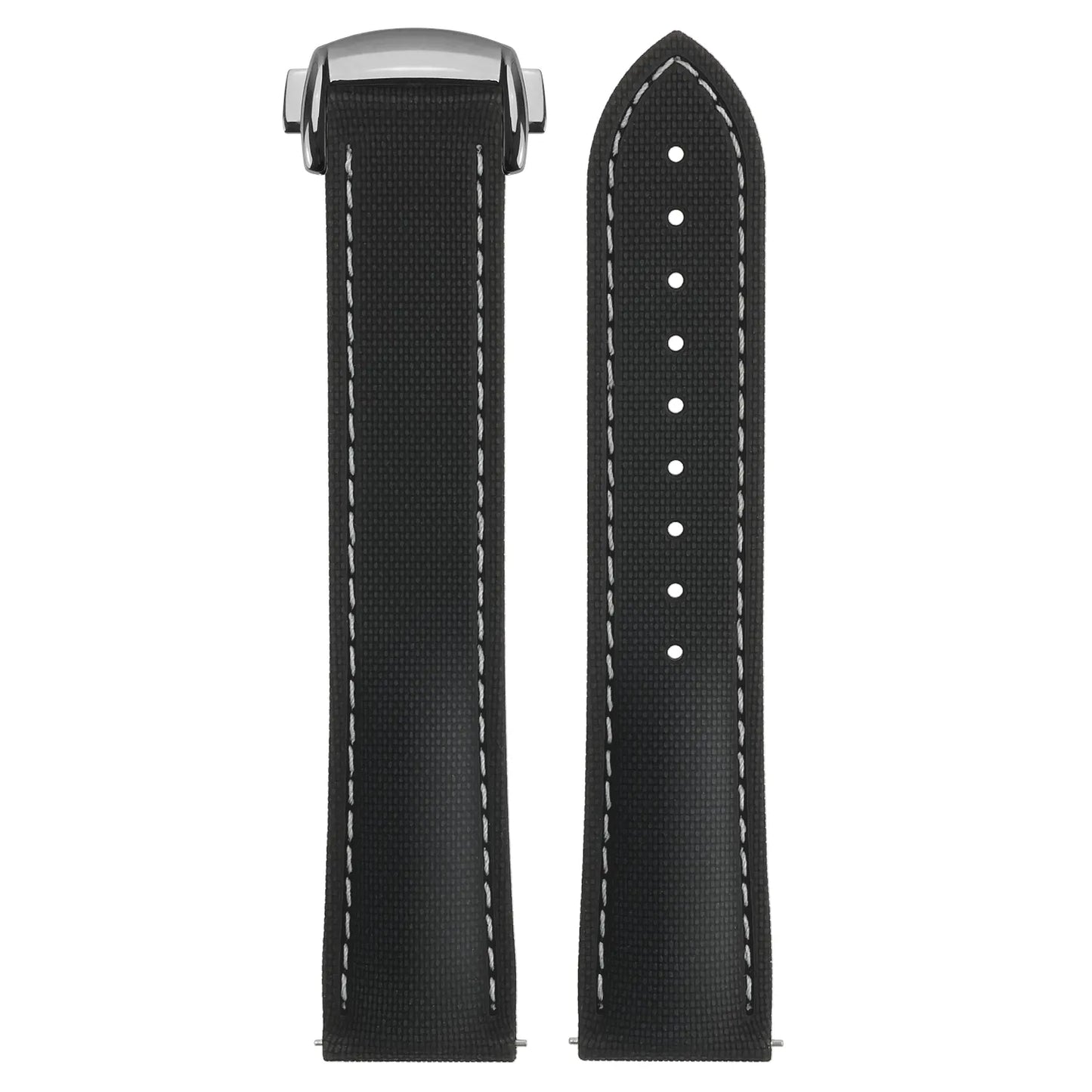 Stitched FKM Hybrid Strap with Deployant Clasp