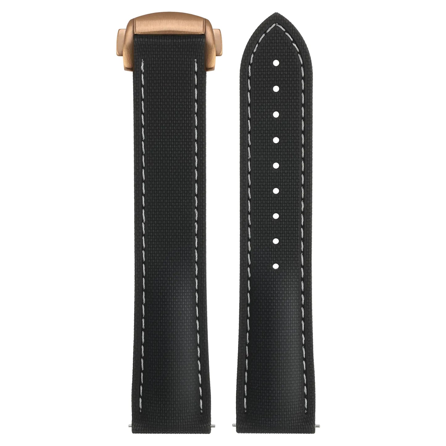 Stitched FKM Hybrid Strap with Deployant Clasp