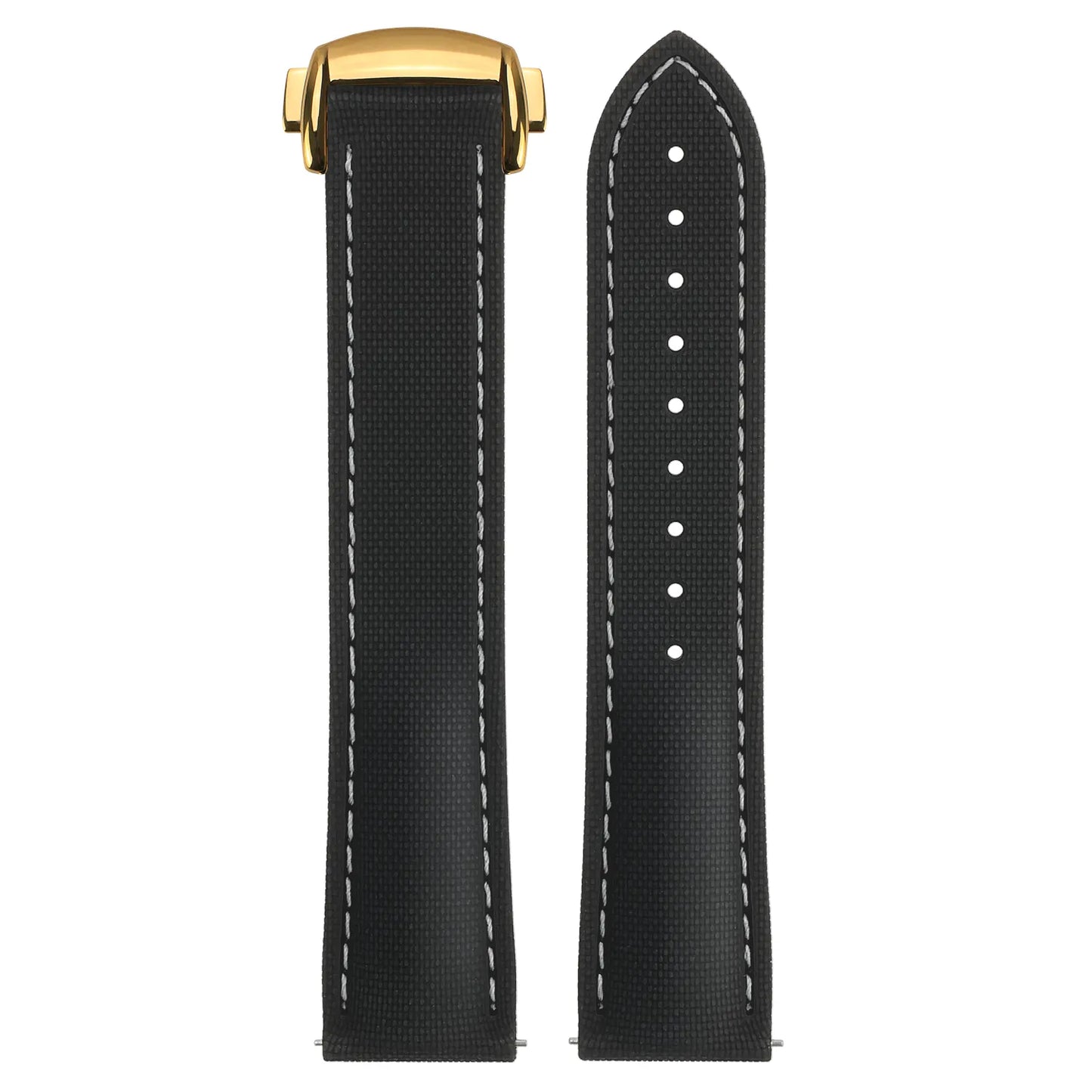 Stitched FKM Hybrid Strap with Deployant Clasp