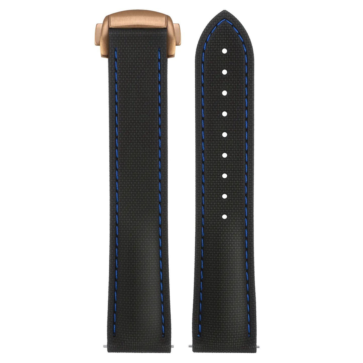 Stitched FKM Hybrid Strap with Deployant Clasp