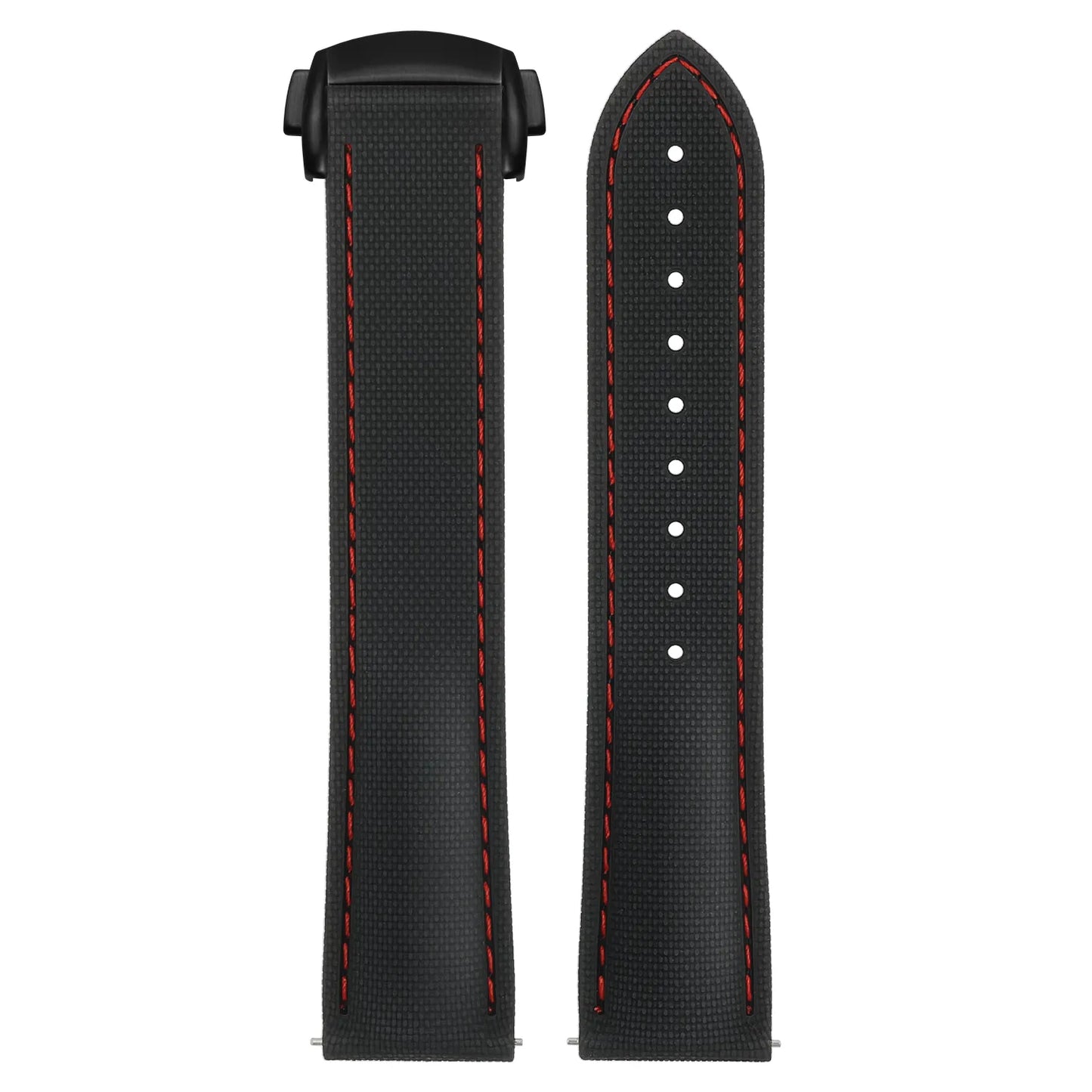 Stitched FKM Hybrid Strap with Deployant Clasp