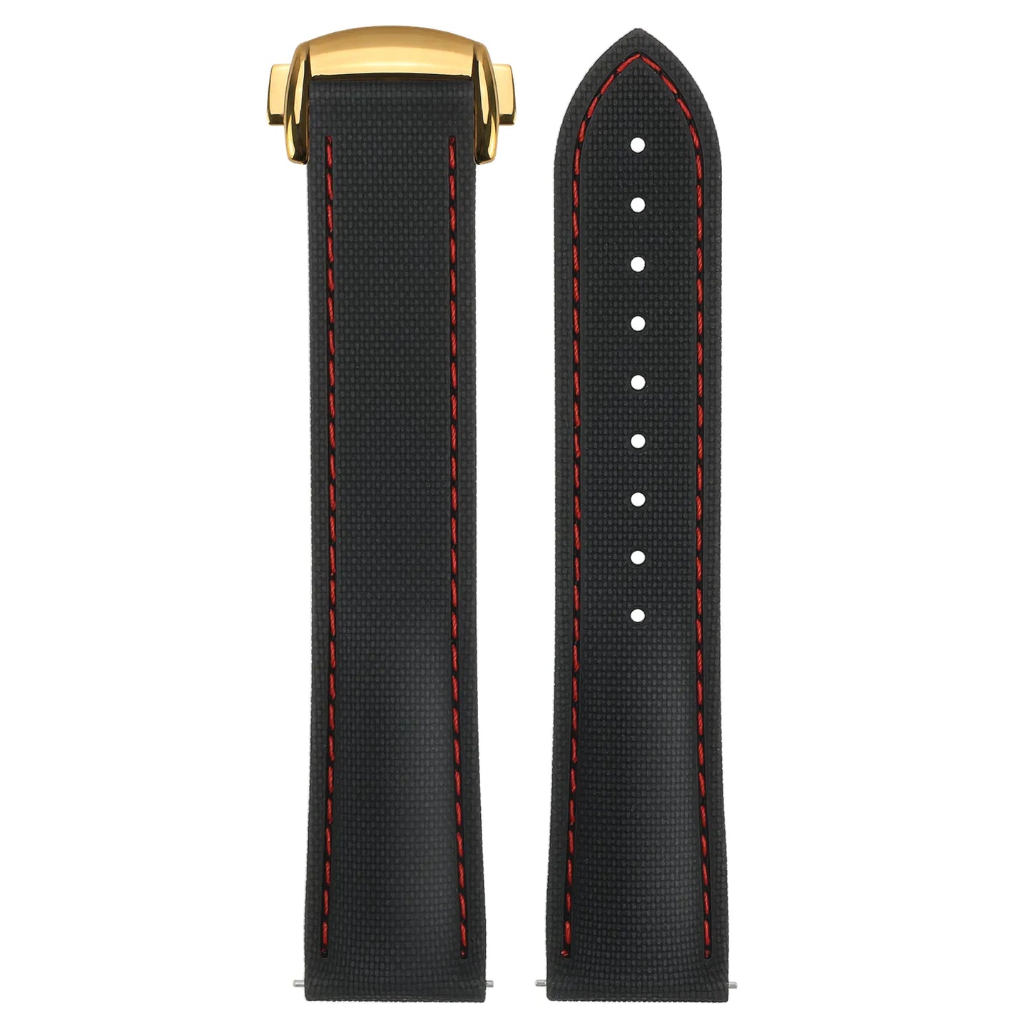 Stitched FKM Hybrid Strap with Deployant Clasp