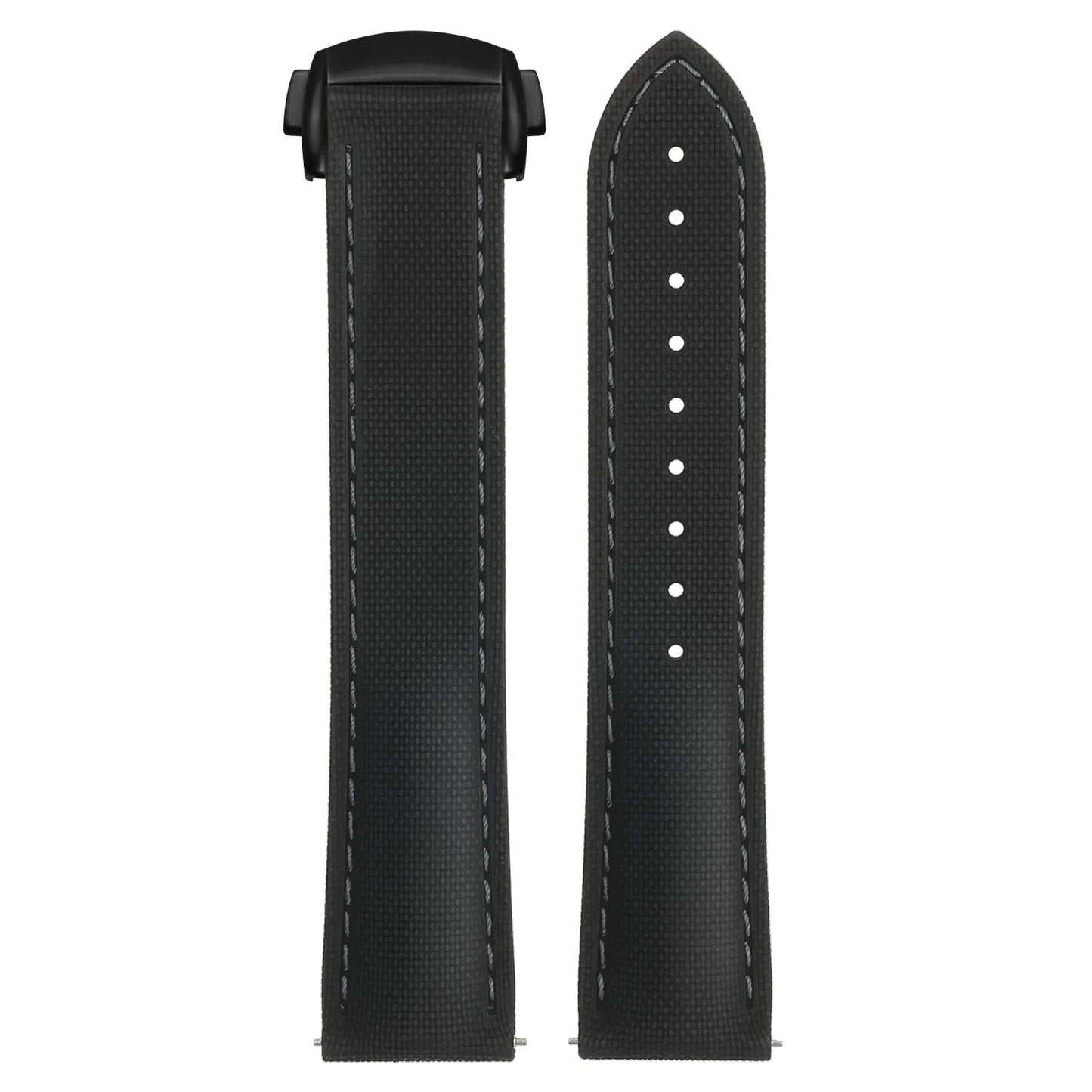 Stitched FKM Hybrid Strap with Deployant Clasp