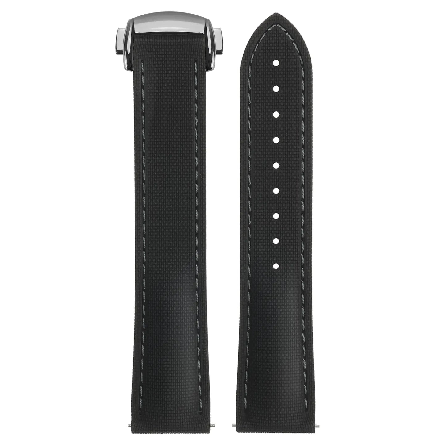 Stitched FKM Hybrid Strap with Deployant Clasp