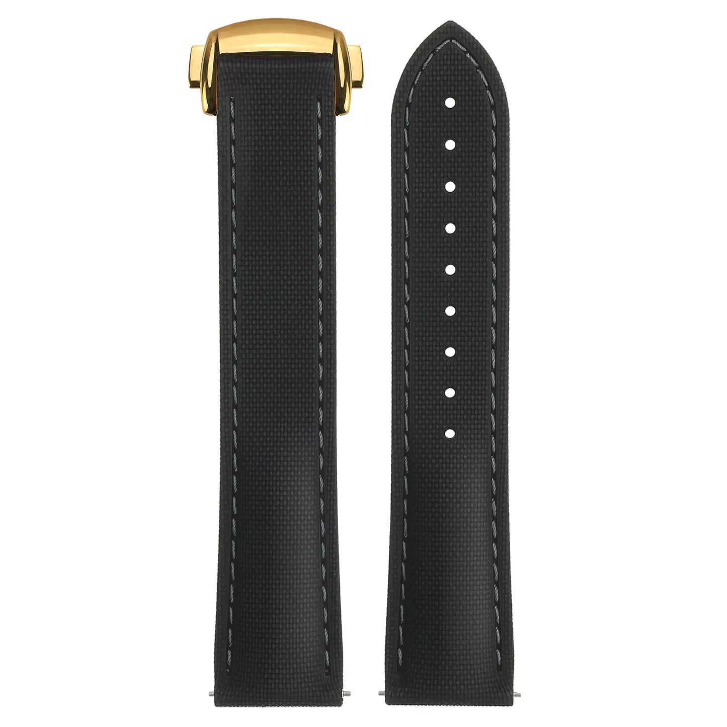 Stitched FKM Hybrid Strap with Deployant Clasp