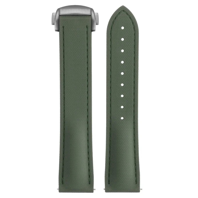 Stitched FKM Hybrid Strap with Deployant Clasp