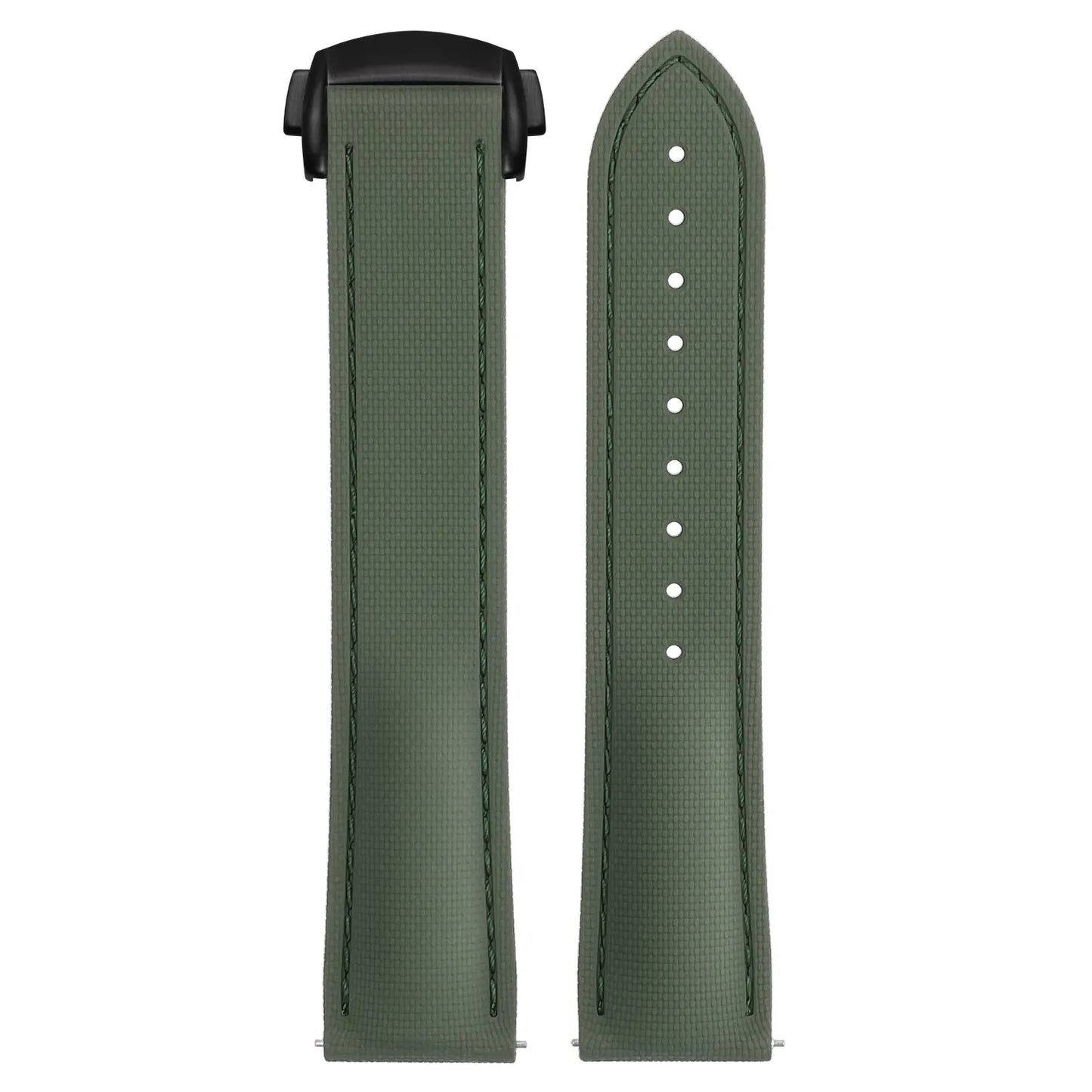 Stitched FKM Hybrid Strap with Deployant Clasp