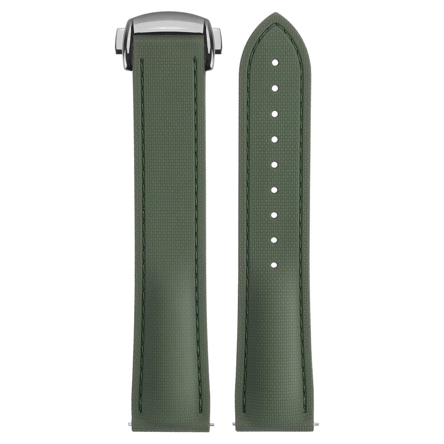 Stitched FKM Hybrid Strap with Deployant Clasp