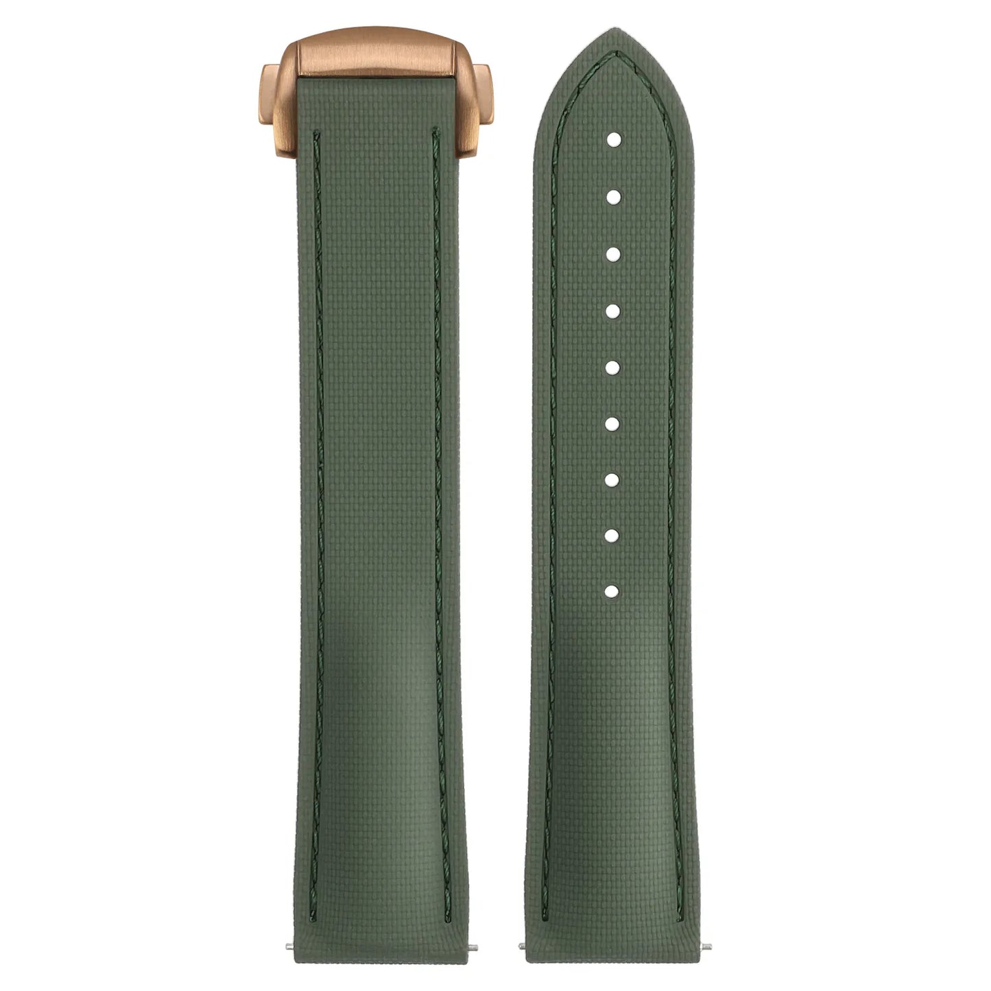 Stitched FKM Hybrid Strap with Deployant Clasp