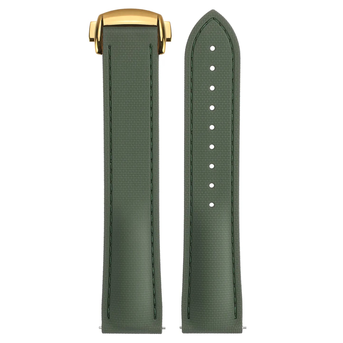 Stitched FKM Hybrid Strap with Deployant Clasp