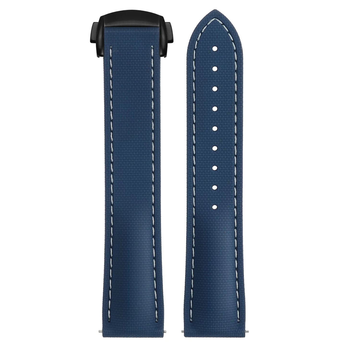 Stitched FKM Hybrid Strap with Deployant Clasp