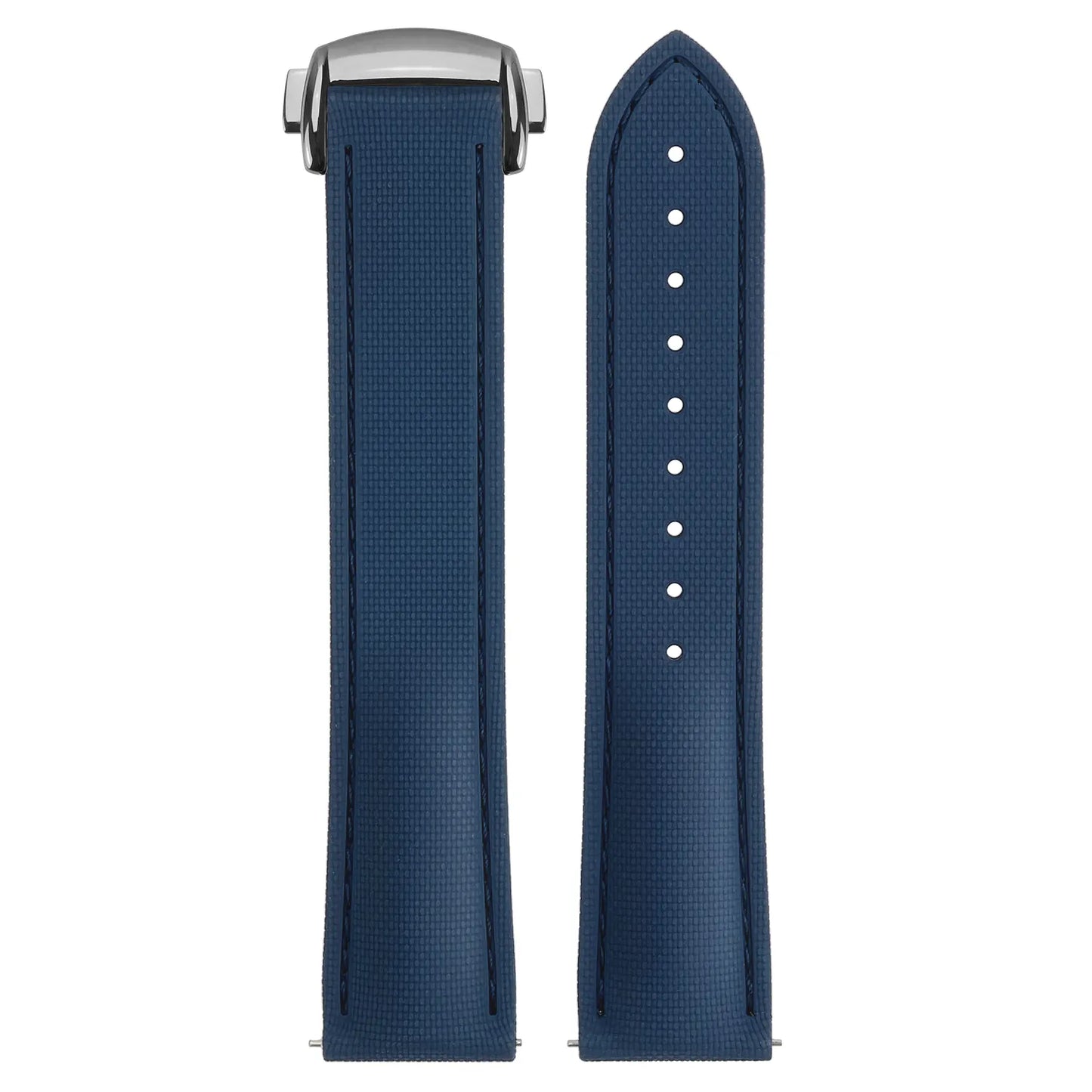 Stitched FKM Hybrid Strap with Deployant Clasp