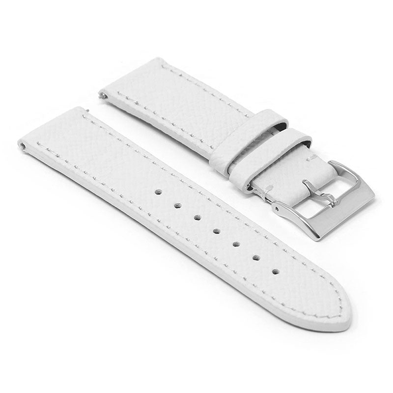 Women’s Textured Leather Strap - White (Standard, Long)
