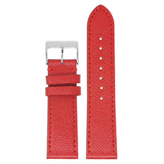 Women’s Textured Leather Strap - Red (Standard, Long)