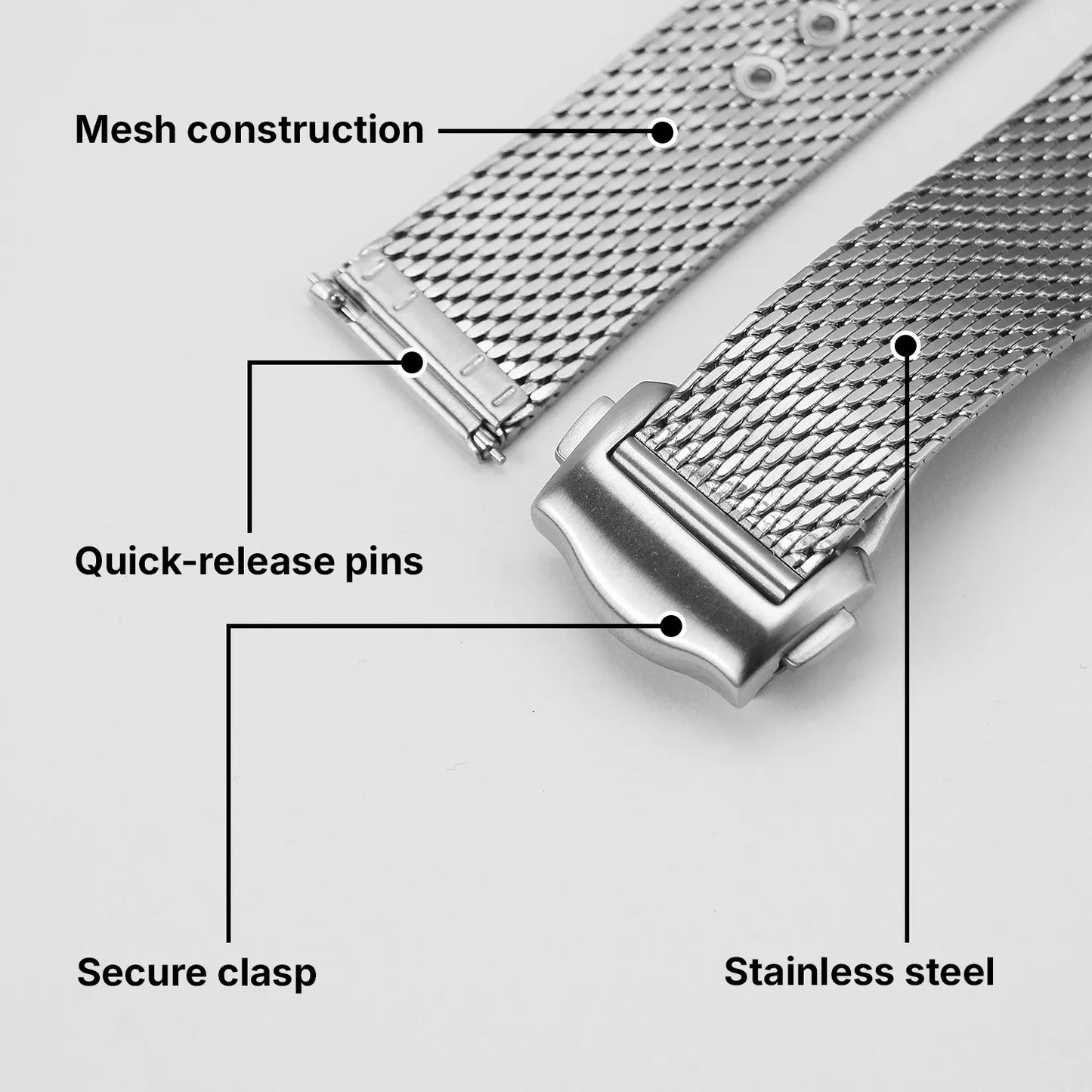 Mesh Bracelet with Deployant Clasp For Omega Seamaster