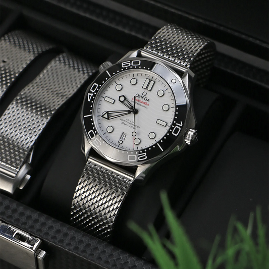 Mesh Bracelet with Deployant Clasp For Omega Seamaster