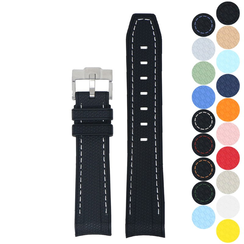 Fitted Stitched Rubber Strap For Moonswatch