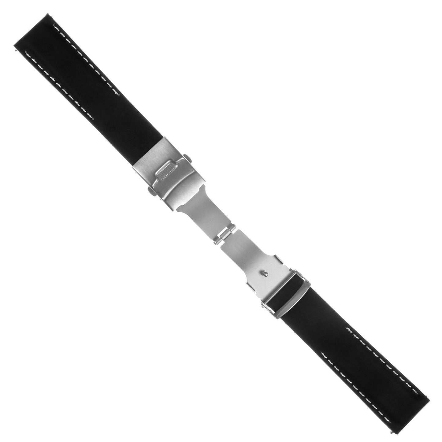 Rubber Strap with Stitching & Clasp  For MoonSwatch