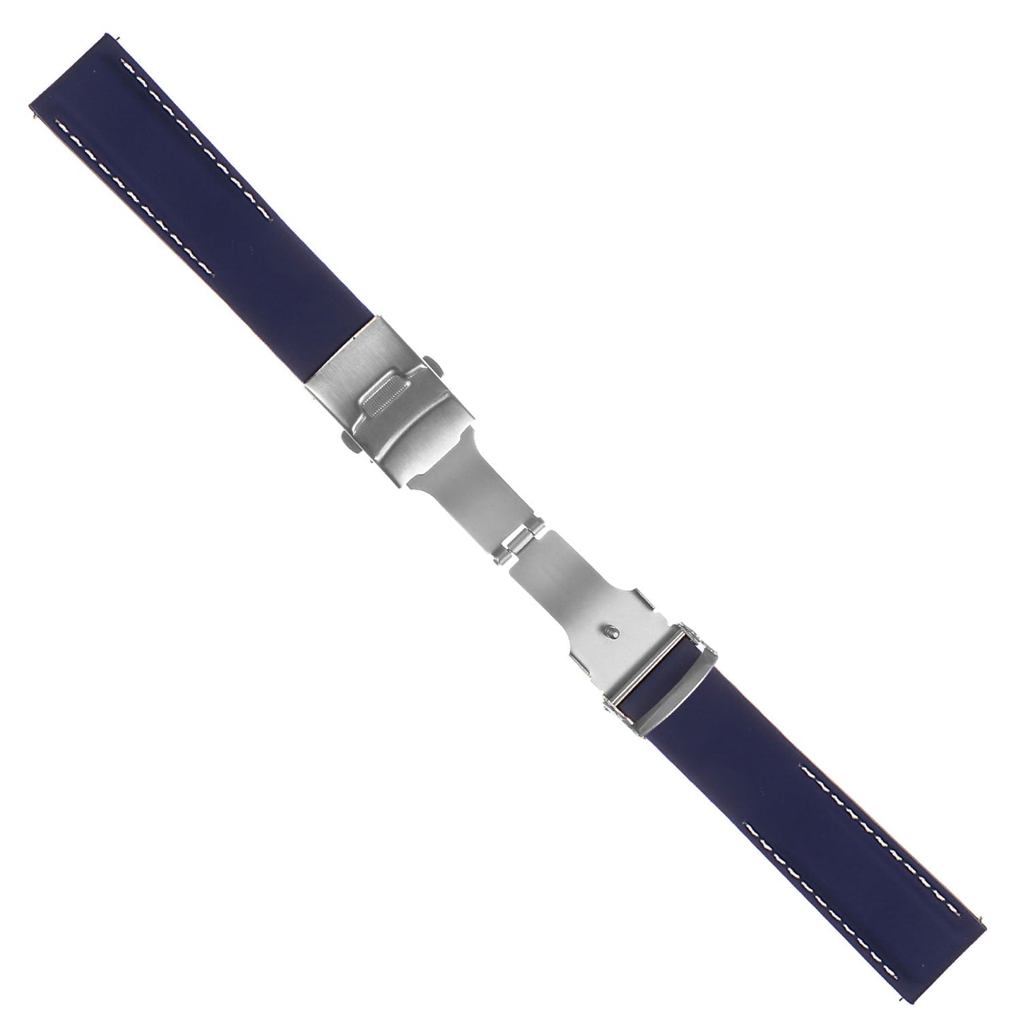 Rubber Strap with Stitching & Clasp  For MoonSwatch