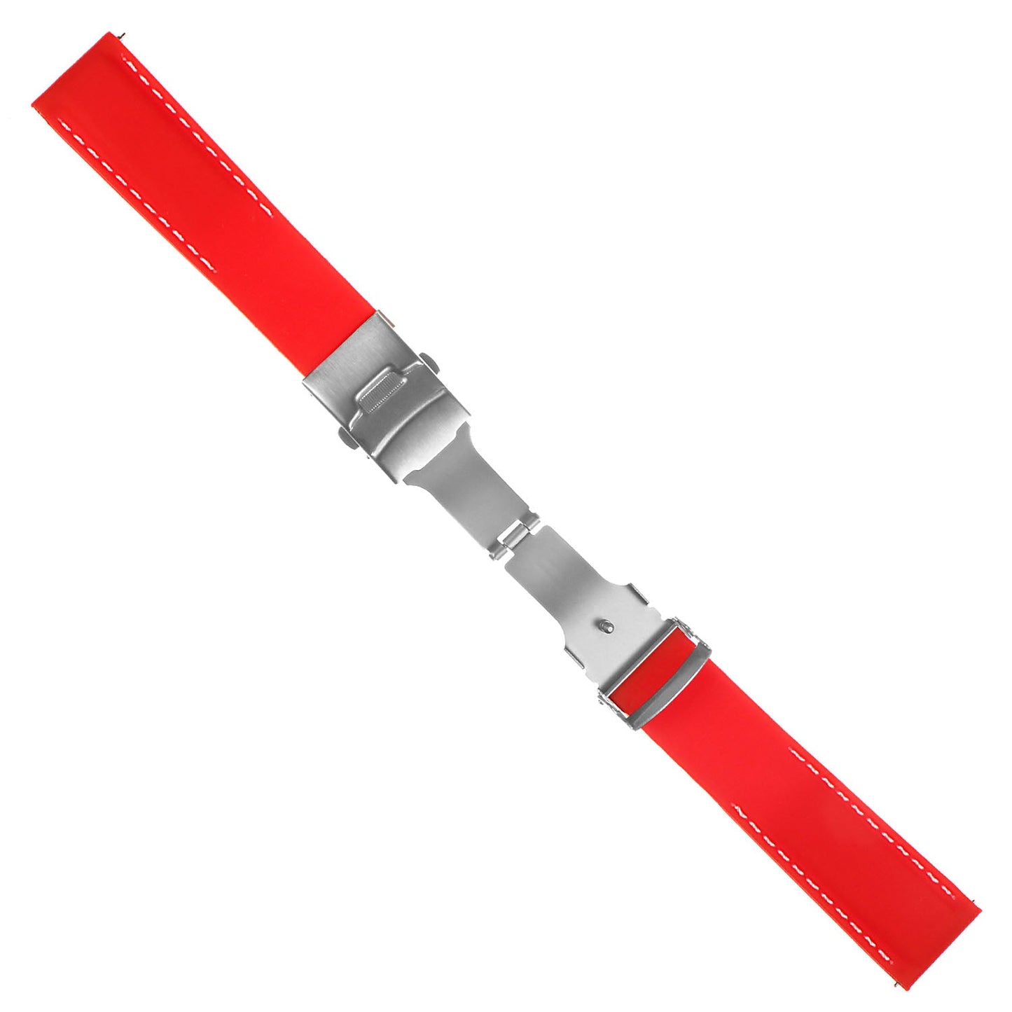 Rubber Strap with Stitching & Clasp  For MoonSwatch