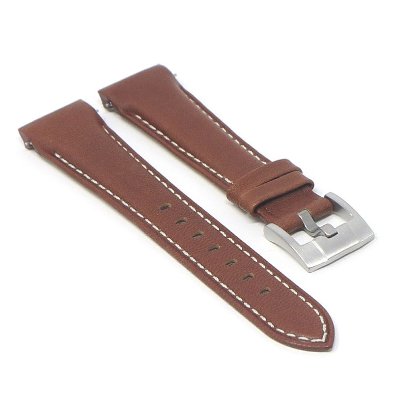 DASSARI Fitted Leather Band With Contrast Stitching For Rolex