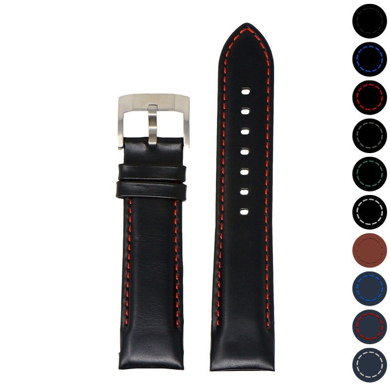 DASSARI Fitted Stitched Leather Strap For Seiko Turtle