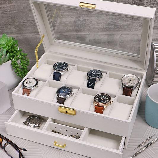 White Watch & Jewelry Box for 12 Watches