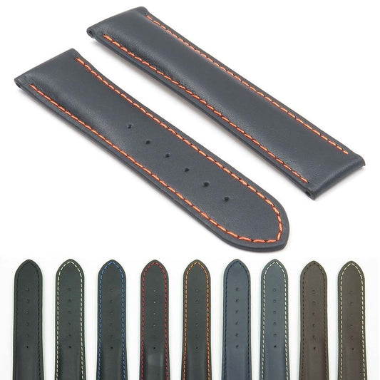 DASSARI Modena Smooth Italian Leather Strap for Deployment Clasp
