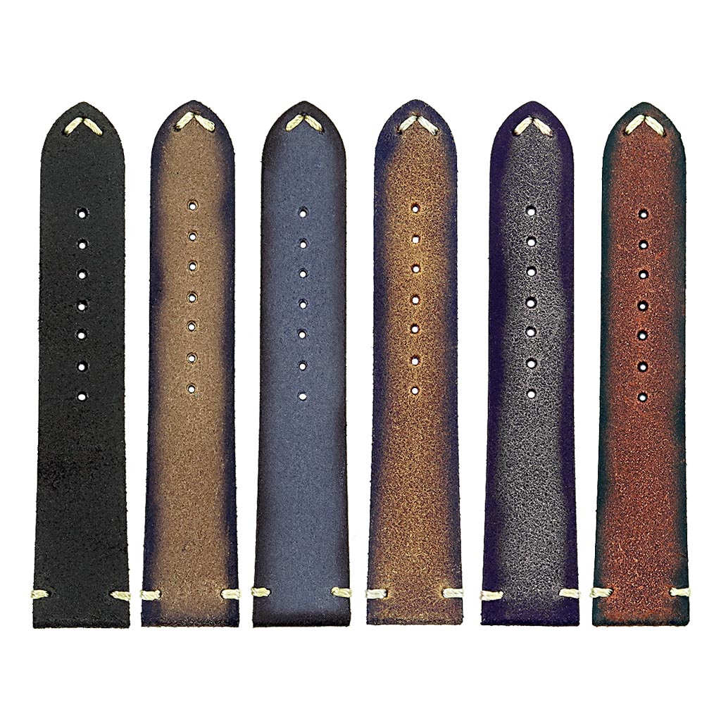 DASSARI Patina Distressed Italian Leather Strap for Fitbit Versa 3