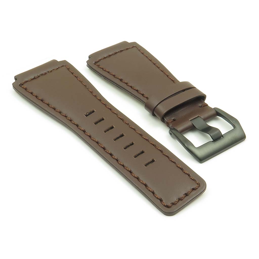 DASSARI Magnum Leather Watch Strap for Bell & Ross with Matte Black Pre-V Buckle