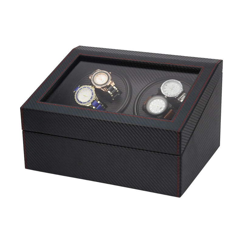 Carbon Fiber Watch Winder for 4 Watches