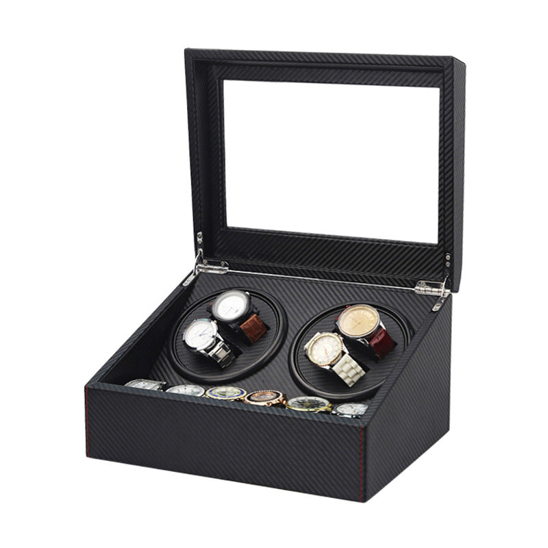 Carbon Fiber Watch Winder for 4 Watches