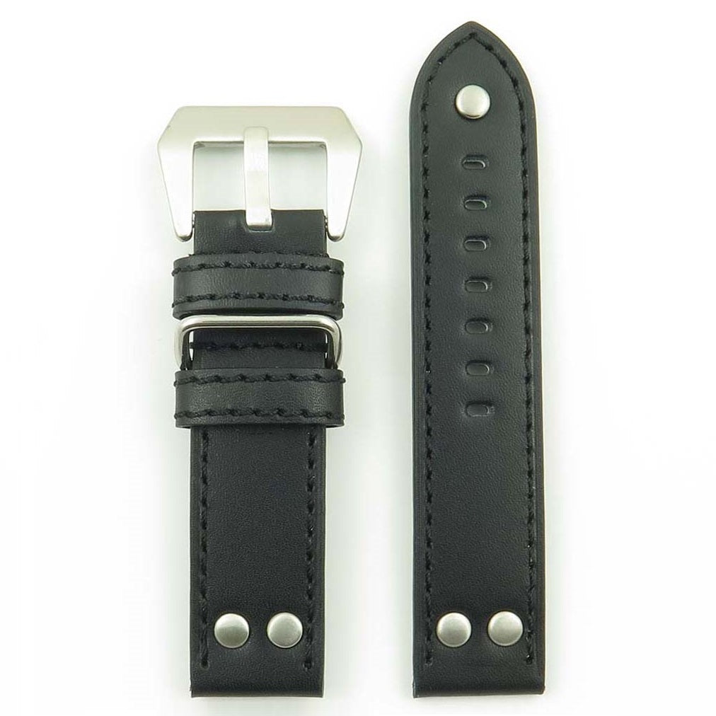DASSARI Liberty Leather Strap with Metal Keeper and Rivets