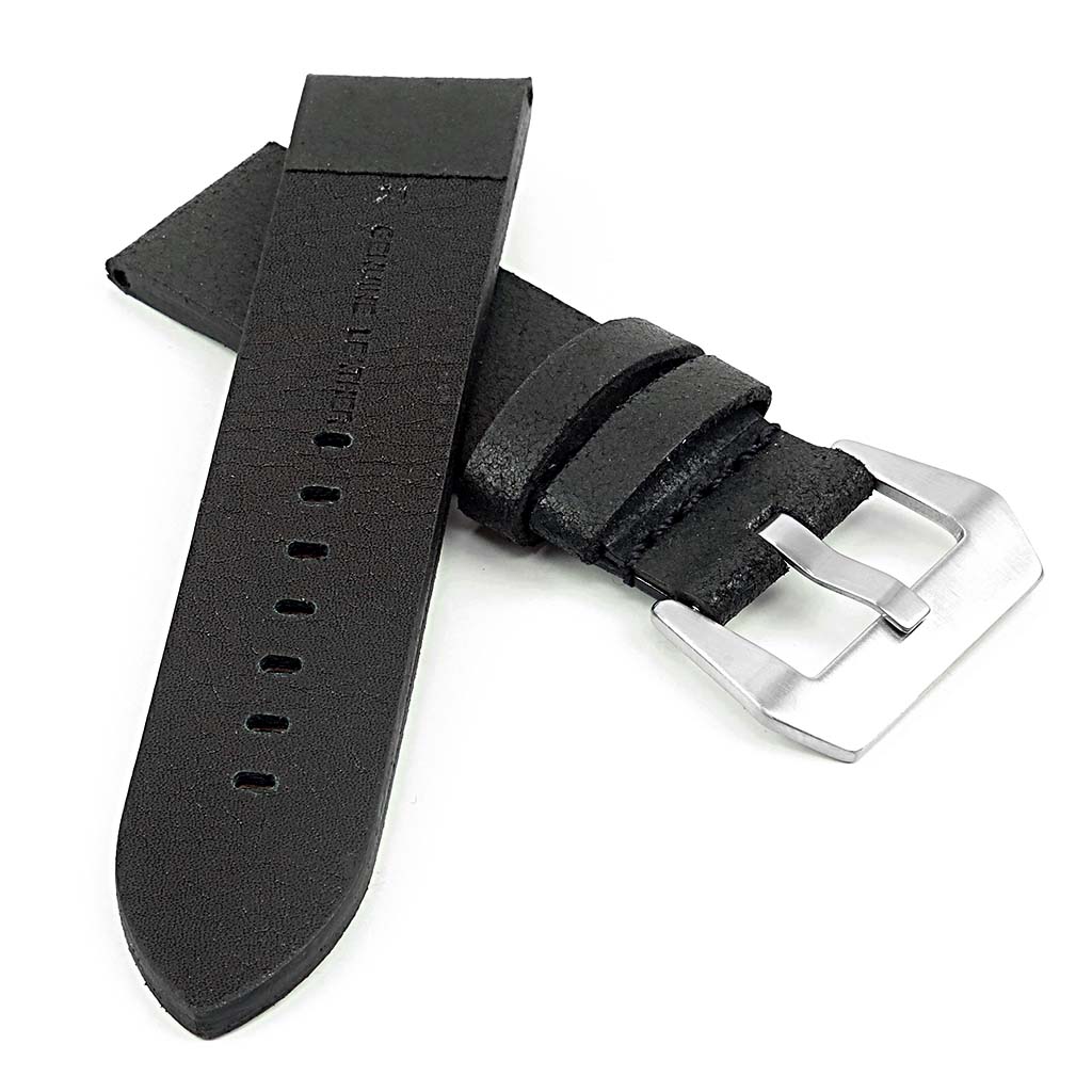 DASSARI Opus Thick Distressed Italian Leather Strap for Fitbit Versa 3