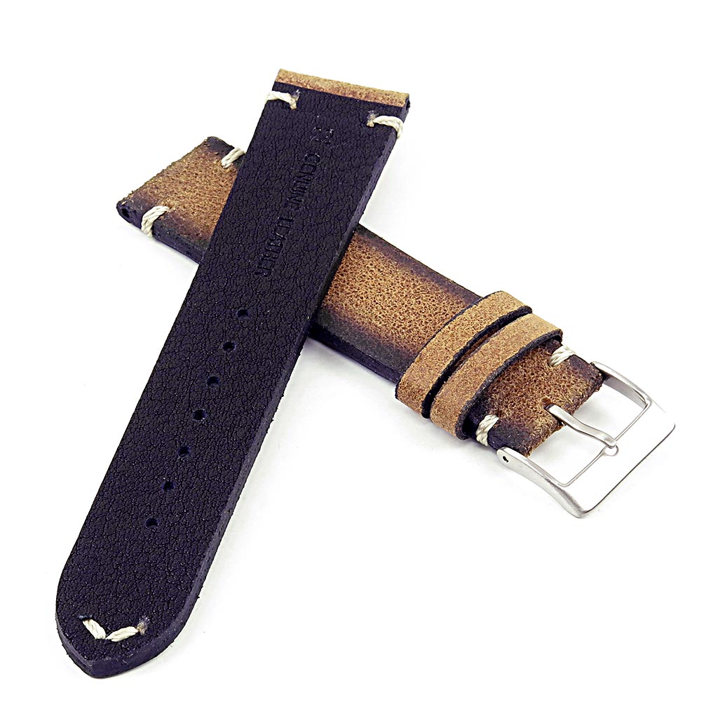 DASSARI Patina Distressed Italian Leather Watch Band