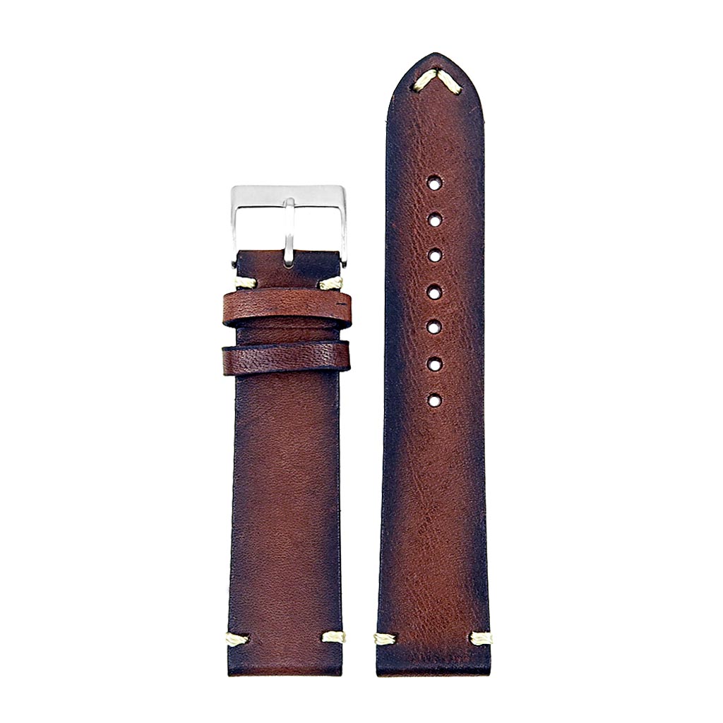 DASSARI Regal II Vintage Leather Strap w/ Hand Sewn Stitching for Fitbit Charge 4 & Charge 3