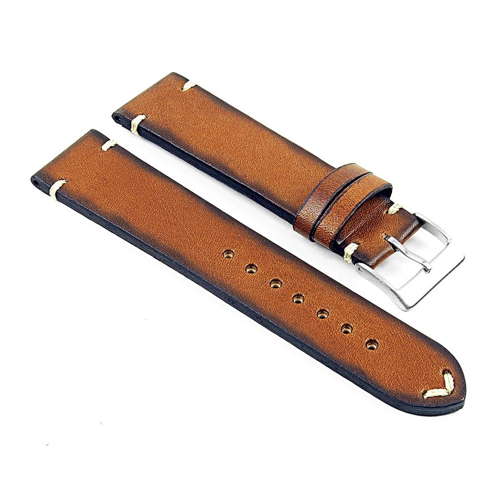 DASSARI Regal II Vintage Leather Strap w/ Hand Sewn Stitching for Fitbit Charge 4 & Charge 3