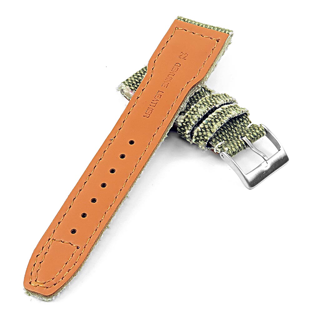 DASSARI Weave Frayed Edge Canvas Strap w/ Rivets | North Street Watch Co.