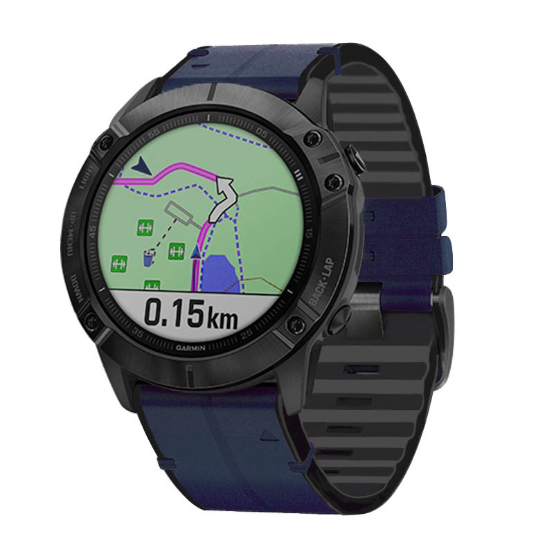 Leather & Silicone Hybrid Strap for Garmin Fenix 3 / 3 HR / 5X / 5X Plus / 6X