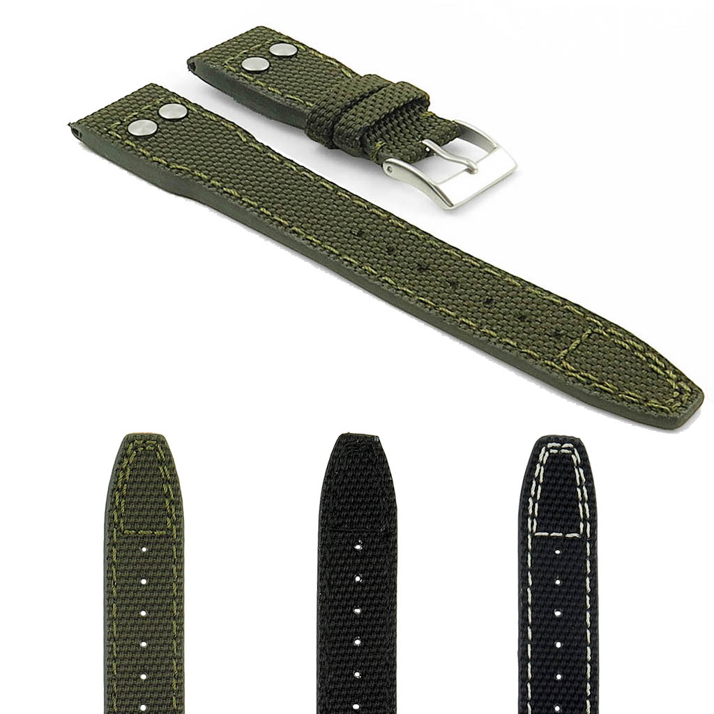 DASSARI Crossover Nylon Strap with Rivets