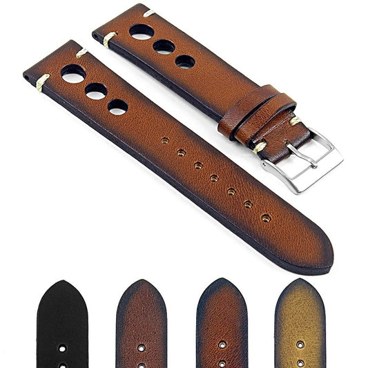 DASSARI Maranello Hand Finished Vintage Italian Leather Rally Strap