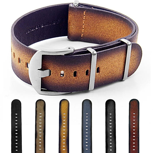 DASSARI Slater Distressed Leather NATO Strap