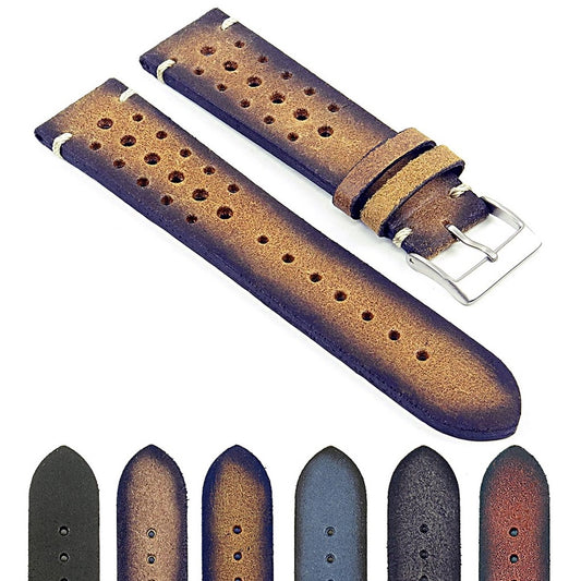 Dassari Speedster Perforated Vintage Leather Rally Strap
