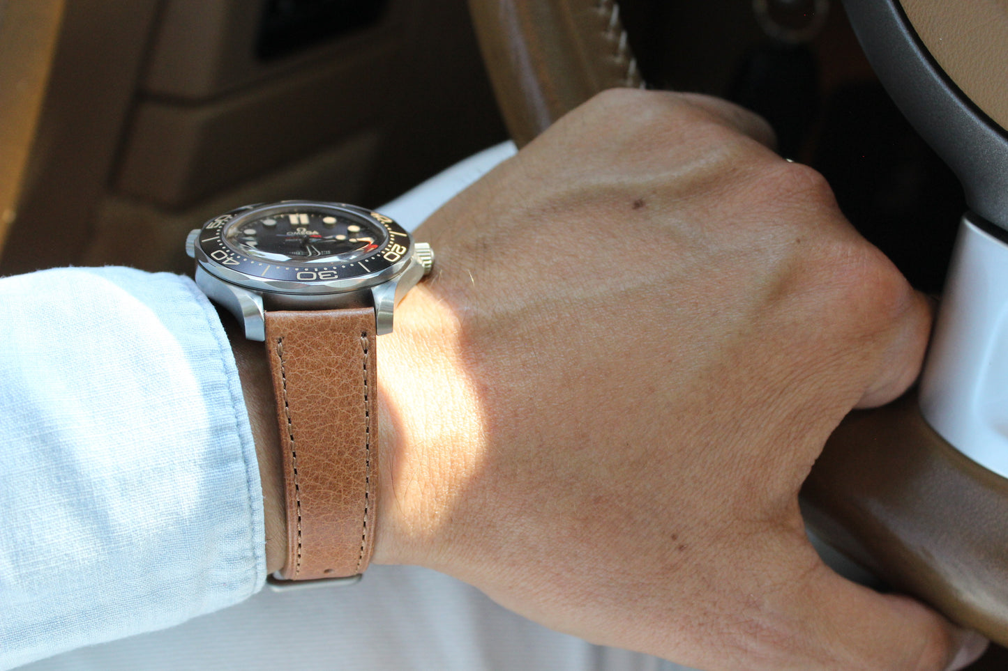 The Sound Beach Watch Strap in Light Whiskey