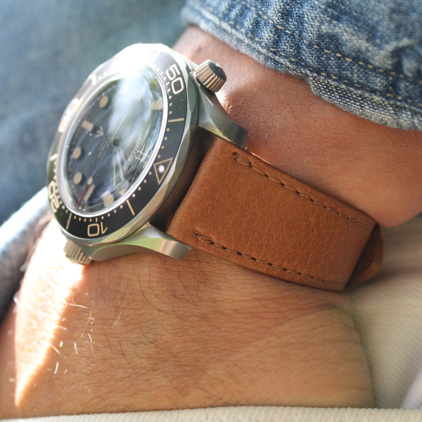 The Sound Beach Watch Strap in Light Whiskey