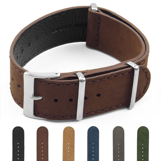DASSARI Royal Suede Nubuck Leather NATO Strap