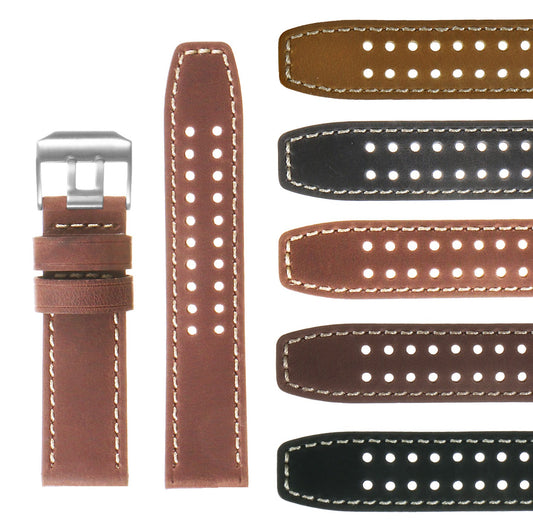DASSARI 23mm Vintage Leather Watch Strap for Luminox Evo
