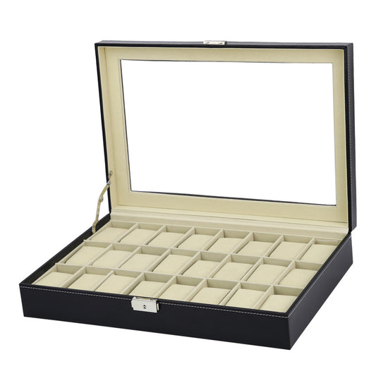 Black Watch Box for 24 Watches