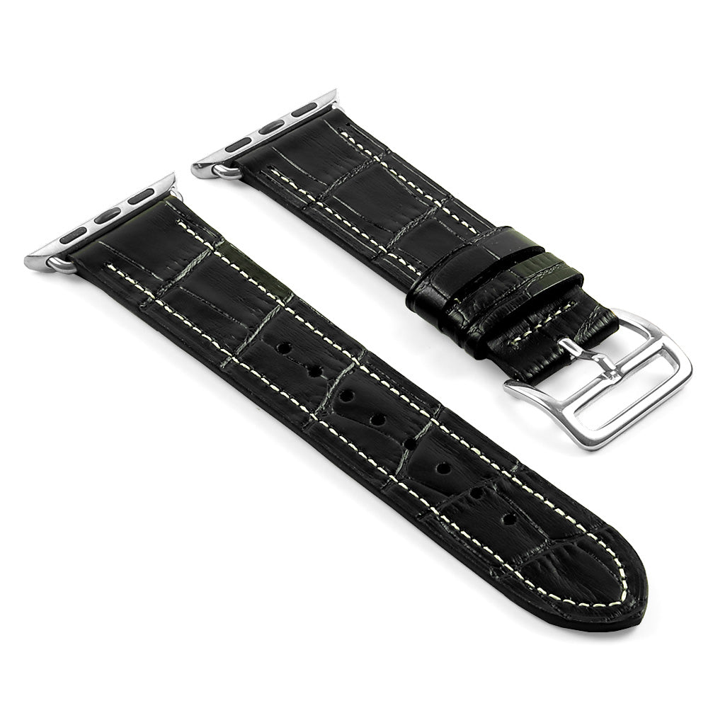 DASSARI Croc Embossed Leather Strap for Apple Watch