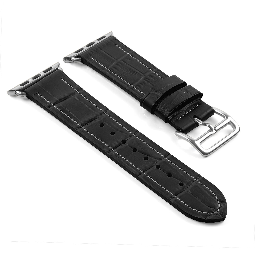 DASSARI Croc Embossed Leather Strap for Apple Watch